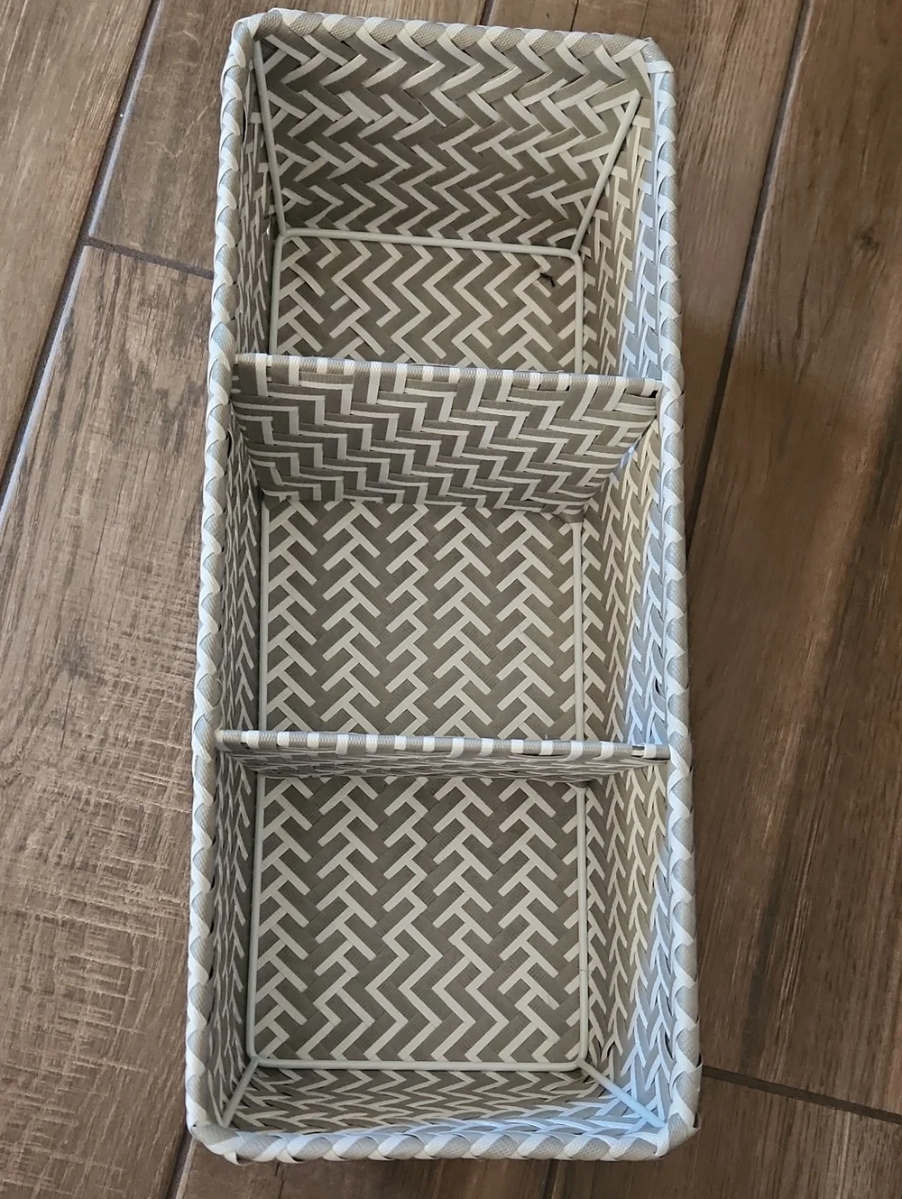 Neutral Gray & White Woven Desk Organizer - Brand Unknown